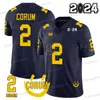 Michigan Wolverines 2024 Collection spéciale Maillot de football universitaire NCAA McCarthy Corum Wilson Edwards Denegal Brady Tuttle Warren Bell Cousu sur mesure pour hommes et enfants