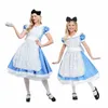 Halen Women Girls Alice in Wderland Costume Maid Lolita Cosplay Dr Blue Halen Carnival Party Mardi Gras Kostium 389x#