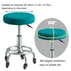 Chair Covers Plaid Round Stool Cover Elastic Swivel Lifting Footstool Bar Seat Cushion Solid Color Dining Protector