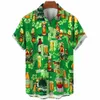 cool Beer Cup Chemises graphiques pour hommes Vêtements 3D Imprimé Hawaiian Beach Shirt à manches courtes y2k Tops Vintage Vêtements Blouse à revers b2Rp #