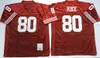 الذكرى 75 مراقبة كرة القدم 8 Steve Young Jersey Retro 16 Joe Montana 42 Ronnie Lott 80 Jerry Rice 1989 1994 Vintage Stitched Red White Black Quality