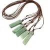 Pendant Necklaces 5/10/20pcs Brown Rope Woven Irregular Strip Blue Stone Energy Lapis Pink Green Pillar Charms Necklace Jewelry Women Men