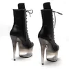 Dance Shoes LAIJIANJINXIA 17CM/7inches PU Upper Modern Pole High Heel Platform Sexy Nightclub Women's Ankle Boots 185