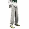 Retro Çar Erkekler Bol Kot Pantolon Hip Hop Dikkatli Vintage Denim Pantolon Pantalları Yüksek Sokak Gevşek Düz Yırtık Kot X02N#