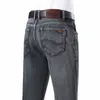 New Busin Jeans para hombres Casual Straight Stretch Fi Classic Blue Grey Work Denim Pantalones Hombre Marca Ropa Tamaño 28-40 Z5KV #