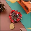 Hair Rubber Bands Christmas Ring Cartoon Print Headrope Party Decoration Girl Band Accessories The Perfect Gift For Your Family Drop Otbve