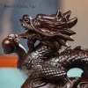 Sculptures Chinese Classical Solid Wood Carving Zodiac Dragon Decoration Living Room Office Crafts Opening Gift Animal