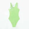 Bikini 2024 Summer Sexy One Piece Bikini Swimodwear Nowe ciasne konserwatywne stroje kąpielowe dla kobiet