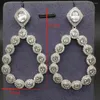 Boucles d'oreilles de luxe pour femmes, grande goutte d'eau, pierre ovale, cercle, zircone cubique, longues, accessoires de mariée, cadeau de fête