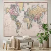 Tapestries Retro World Nautical Map Home Art Tapestry Hippie Bohemian Decorative Bed Sheet Background Wall Sofa Blanket