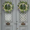 Декоративные цветы Искусственный весенний венок Яркий лист с реалистичной имитацией гирлянды на входной двери для A