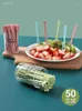Posate usa e getta Vanzlife Forchetta da frutta Bastone in plastica a due denti Torta per la casa Dessert Snack