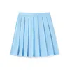 Skirts Candy Color High Waist Women Pleated Skirt XS- 5XL JK Summer Japan Preppy Girls Dance Black Mini Zipper Faldas Mujer