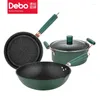 Debo – ensemble d'ustensiles de cuisine antiadhésifs de haute qualité, 3 pièces, casseroles à Champagne, Casserole, cuisine quotidienne, trois pièces