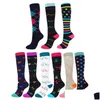 Chaussettes pour hommes 37style hommes femmes soins infirmiers compression uni sports de plein air course pression de voyage longue soulager les genoux douleur livraison livraison appare Dhtnh