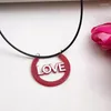 Kedjor Creative Letter Round Formed Pendant Acrylic Necklace For Women Girls Simple Delicate Geometric Valentine's Day Gifts