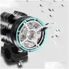 Motorcycle Lighting Moto High Bright Led Headlight Switch Spotlight 45W 6500K White Driving Working Spot Lights Motorbike Scooters F D Othaf