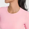 Lu Align It All Women's Takes T-Shirt côtelé Slim élastique sport chemises à manches longues femmes séchage rapide course Fitness T-shirt Top Lemon Sports 2024