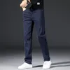 Fiable Busin Casual Jeans Printemps et Automne Hommes Élastique Couleur Unie Lg Pantalon Homme Ample Coupe Droite Jeans G0te #