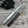 2024 Heretic Cleric II Tactical Automatic Pocket Knife Damascus/D2 Blade Aluminium Inlaid med kolhandtag Kampkamp Militära knivar Insamling Kniv för män gåva 535