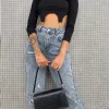 Vrouw Jeans Streetwear Vintage Kwaliteit 2020 Fi Harajuku Rechte Broek Hoge Taille Kleding Wijde Pijpen Denim Kleding Blauw z1tN #