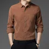 new Arrival Men's Corduroy Clothes Spring and Autumn Male Casual Corduroy Shirt Lg Sleeve Office Man Dr Shirts 67yO#