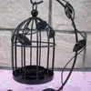 Bandlers B0KB Romantic European Wedding Bird Cage Whited Fer Candlestick Lantern Lantern Lamp Decor pour le dîner à la maison