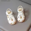 Sandali Sandali da ragazza Sandali estivi per bambini Scarpe basse alla moda Grembiuli per bambini vuoti Scarpe da spiaggia con suola morbida Fiocco Scarpe da passeggio principessa Q240328