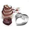 Bakformar 3 st/set metall cookie cutter fyrkant hjärta rund form cake fondant mögel diy verktyg tillbehör tillbehör