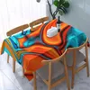 Tableau de table de tourbillon orange turquoise moderne