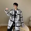 Våren mäns koreanska streetwear fi lös casual axelplatta kostym kappa blazers man kvinnor chic vintage kostym jacka par 210t#