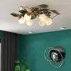 Taklampor franska gammaldags blomma lykta dekoration butik europeisk retro villa el koppar konst lamp sovrum vardagsrum ljus