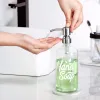 Spender 350 ml Badezimmer Seifenspender Glasflasche Edelstahl Pumpenkopf Handseifenschale Seife Nachfüllbare Flasche Küchenzubehör