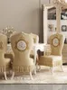 Chair Covers Luxury One-piece Cover Royal Style Decorative Elastic Protector For Living Room Dining Slipcover With Skirt