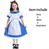 Deluxe Girl Halen Maid Lolita Dr Alice i Wderland Costume Baby Cosplay Servant Family Party Purim Fantasia Fancy Dr P7fe#