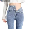 Jeans a vita alta femminile inverno 2024 skinny stretch matita jeans donna pantaloni cargo streetwear pantaloni in denim y2k abbigliamento donna z15A #