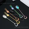 Spoons Milk Coffee Stirring Cutlery Spoon Set Dessert Cake Tools Stainless Steel Donuts Candy Forks Travel