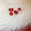 Ohrstecker, minimalistisches rotes Tropföl, Liebesherz für Frauen, exquisiter süßer Geschenkschmuck