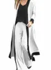 Zanzea Femmes Printemps Solide Couleur Ensembles Col V Manches Longues Cardigan Manches Réservoirs Tops Fi Travail OL Jambe Large Pantalon Survêtement X9oQ #