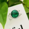 Bagues ouvertes en pierre naturelle Boho pour mariage, 10mm, Apatite, améthyste, Malachite, acier inoxydable, argent, or, ajustable pour femmes