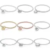 Moments Lock Your Promise Regal Heart Signature Padlock Bracelet Fit Fashion 925 Sterling Silver Bangle Bange Charm Diy Jewelry275