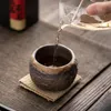 Fincan tabakları stoare el yapımı kabartmalı kalp Sutra Zen Kupası Yaldızlı Demir Sır Ustası Tek Seramik Kişisel Çay Kasesi