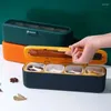 보관 병 조미료 상자 4 개 수정 용기 세트 숟가락 랙 스파이스 냄비가있는 고추 주방 도구