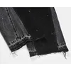 Men's Jeans Splicing black straight denim pants for mens retro splicing ink splatter jeans Y2k mens cargo pants J240328