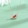 Swarovski Halskette Anhänger Swarovskis Schmuck Halskette Spring Herz Schwan Halskette Weibliche Element Crystal Smart Clavicic Kette Geschenk für Frauen