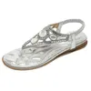 Sandals Bohemian Beach Womens Summer Flipped Charming thong Water Diamond Bullet Back Flat Outdoor Shoes H240328