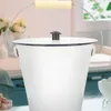 Storage Bottles Enamel Bucket With Lid White Metal Pail Vase Ice Buckets For Parties Vintage Milk Can Laundry Room Organization And