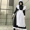 meid Outfit Cosplay Lolita Set Kleding Vintage Mannen Vrouwen Japanse stijl Schattig Kawaii Gothic Rollenspel Kostuum Zwart en Wit I50g #