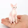 彫刻bufsphinx猫の置物、カナダの毛のない猫モデル、子供のシミュレーション動物のおもちゃ、ペット猫の飾り図
