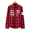 new Summer Fi Red And Black Plaid Shirt Men Shirts Mens cott Checkered Shirts Lg Sleeve Shirt Men Blouse CS71 s8oE#